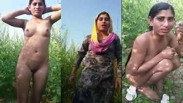 Punjabi girl naked in field with Bihari bf in Desi mms porn video