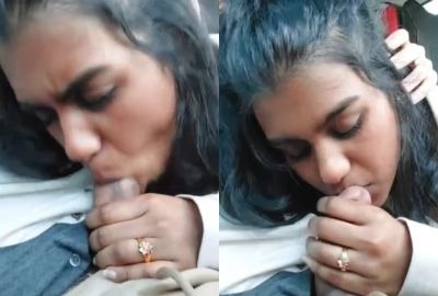 Latest Desi viral sex Mms sexy 18 year old girl give blowjob to teacher in Car