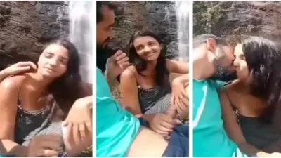 Free Desi viral sex mms sexy girl give Blowjob at Waterfall and in Car