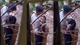 पार्क के कोने मे झाड़ियों के पीछे छुप बॉयफ्रेंड का लंड चुस्ती जवान लड़की